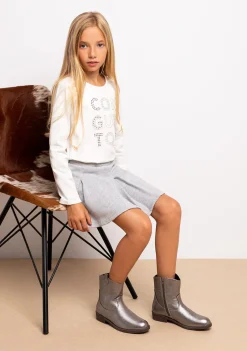 Online Camiseta De Niña Strass Blanco Camisetas|Camisetas Manga Larga