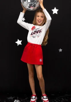 Fashion Camiseta De Niña Corazón Lentejuelas Blanco Camisetas|Camisetas Manga Larga
