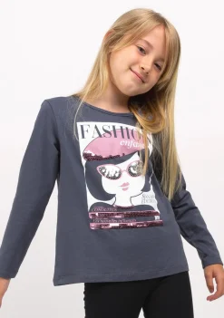 Shop Camiseta De Niña Fashion Marengo Camisetas|Camisetas Manga Larga