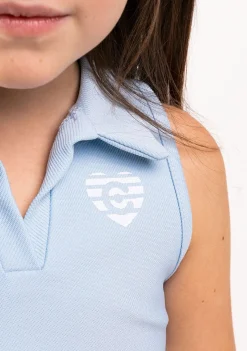 Sale Camiseta De Niña Polo Celeste Camisetas