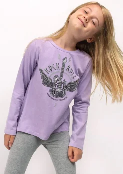 Cheap Camiseta De Niña Rock Malva Camisetas|Camisetas Manga Larga