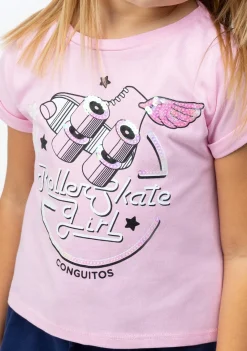 Best Camiseta De Niña Roller Lentejuelas Rosa Camisetas