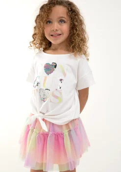 Clearance Camiseta Lentejuelas Corazones Blanco Camisetas