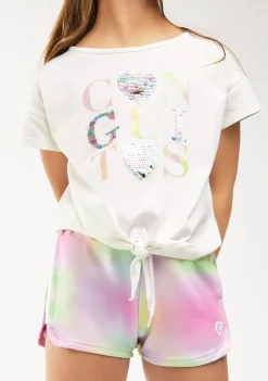 Clearance Camiseta Lentejuelas Corazones Blanco Camisetas