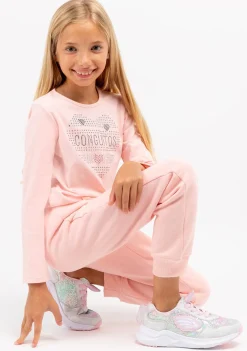 Shop Camiseta Niña Corazón Strass Rosa Camisetas|Camisetas Manga Larga