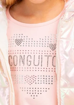 Shop Camiseta Niña Corazón Strass Rosa Camisetas|Camisetas Manga Larga