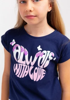 Best Camiseta Niña Estampado Mariposas Marino Camisetas