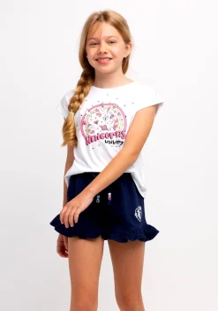Cheap Camiseta Niña Estampado Unicornio Solar Reactivo Blanco Camisetas