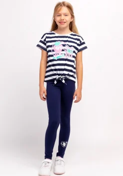 Flash Sale Camiseta Niña Rayas Estampado Fresas Anudada Camisetas