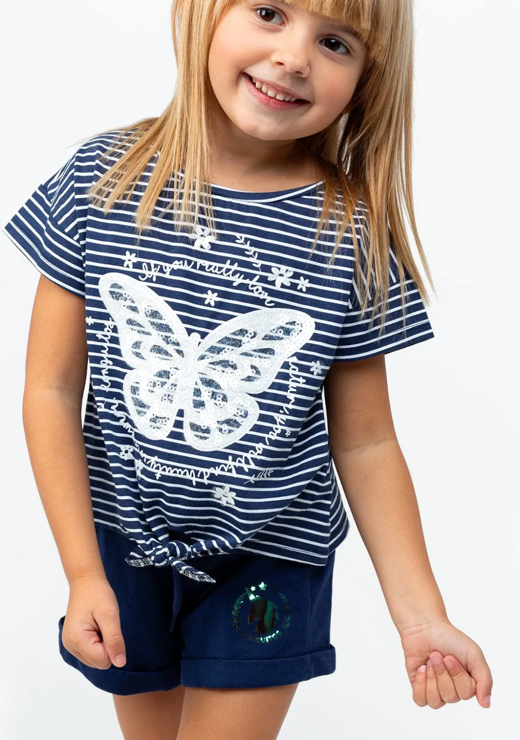 Best Camiseta Nudo De Niña Mariposa Marino Camisetas