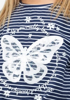 Best Camiseta Nudo De Niña Mariposa Marino Camisetas