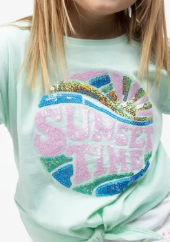 Cheap Camiseta Nudo De Niña Sunset Menta Camisetas