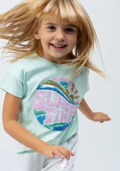 Cheap Camiseta Nudo De Niña Sunset Menta Camisetas