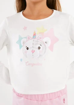 Store Camiseta Osita Estrellas Blanco Camisetas|Camisetas Manga Larga