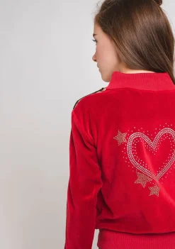 Store Chaqueta De Chandal Terciopelo Roja Chaquetas|Sudaderas