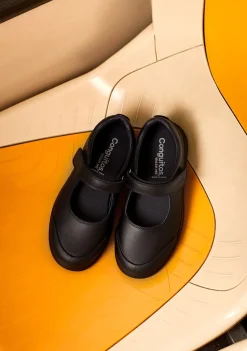 Fashion Colegiales Negro Piel Lavable De Niña Colegiales