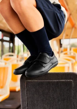 Best Sale Colegiales Negro Piel Lavable De Niño Colegiales