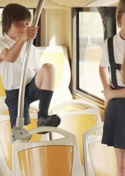 Best Sale Colegiales Negro Piel Lavable De Niño Colegiales