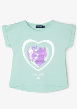 Best Conjunto De Niña Corazón Menta Shorts|Camisetas
