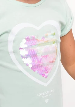 Best Conjunto De Niña Corazón Menta Shorts|Camisetas