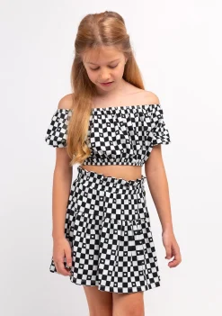 Store Falda Niña Cuadros Negro Faldas