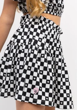 Store Falda Niña Cuadros Negro Faldas