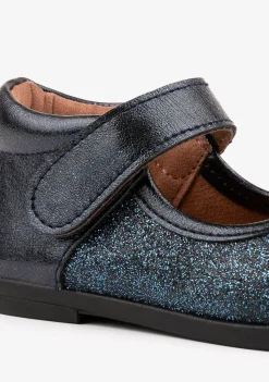 Cheap Merceditas De Bebé Glitter Azul Marino Bailarinas|Bailarinas