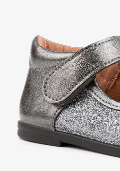 Fashion Merceditas De Bebé Glitter Plomo Bailarinas|Bailarinas