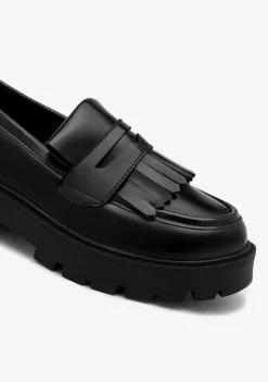 Cheap Mocasines Flecos Negro B&W Zapatos|Colegiales