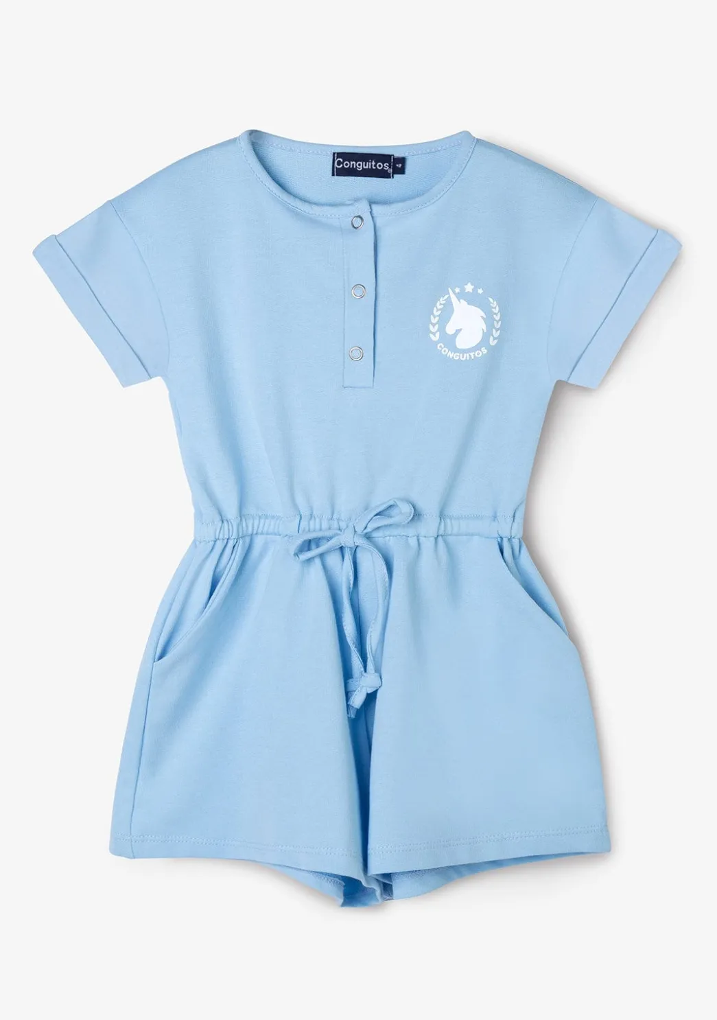 Fashion Mono De Niña Felpa Liso Celeste Vestidos De Verano|Shorts