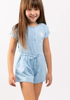 Fashion Mono De Niña Felpa Liso Celeste Vestidos De Verano|Shorts