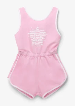 Online Mono Liso Felpa Ribete Rosa Niña Vestidos De Verano|Vestidos