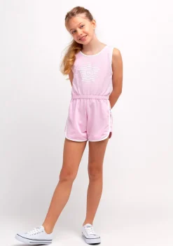 Online Mono Liso Felpa Ribete Rosa Niña Vestidos De Verano|Vestidos