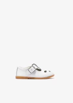Fashion Pepitos De Bebé Hebilla Napa Blanco Bailarinas|Zapatos De Ceremonia