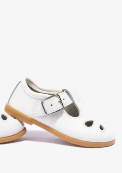 Fashion Pepitos De Bebé Hebilla Napa Blanco Bailarinas|Zapatos De Ceremonia