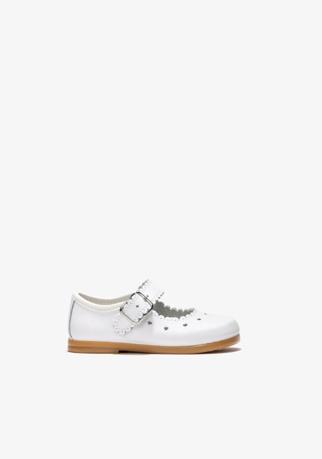 Outlet Pepitos De Bebé Hebilla Ondas Napa Blanco Bailarinas|Zapatos De Ceremonia