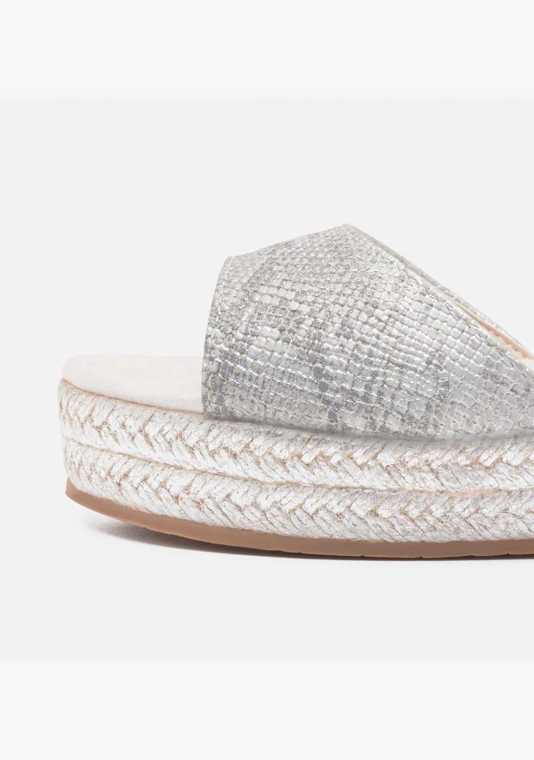 Clearance Sandalias Cuña De Niña Serpiente Plata Sandalias|Alpargatas
