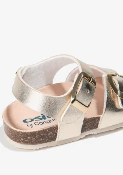 Hot Sandalias De Bebé Bio Metalizado Platino Sandalias