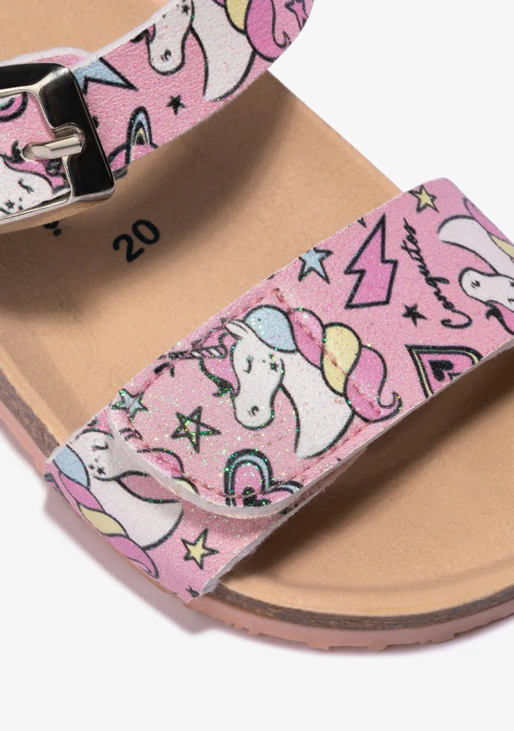 New Sandalias De Bebé Bio Unicornio Rosa Sandalias