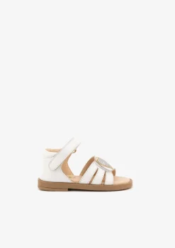 Fashion Sandalias De Bebé Corazón Napa Blanco Sandalias|Sandalias