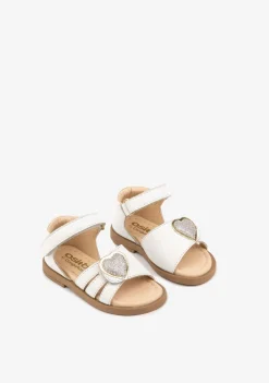 Fashion Sandalias De Bebé Corazón Napa Blanco Sandalias|Sandalias