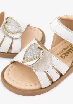 Fashion Sandalias De Bebé Corazón Napa Blanco Sandalias|Sandalias