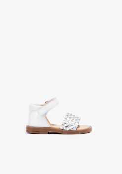 Shop Sandalias De Bebé Napa Blanco Plata Sandalias|Sandalias
