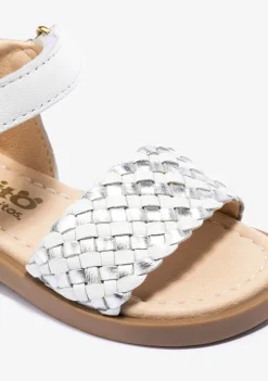 Shop Sandalias De Bebé Napa Blanco Plata Sandalias|Sandalias