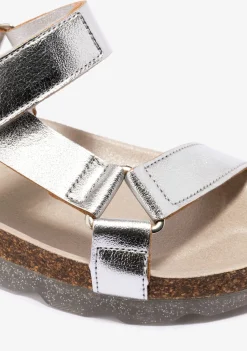 Store Sandalias De Niña Bio Metalizado Plata B&W Sandalias|Sandalias Bio