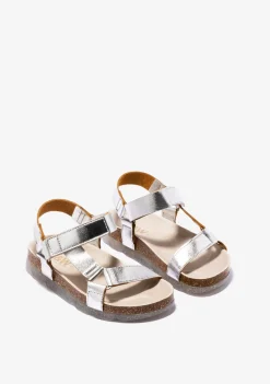 Store Sandalias De Niña Bio Metalizado Plata B&W Sandalias|Sandalias Bio