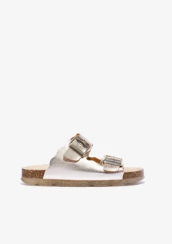 Store Sandalias De Niña Bio Metalizado Platino B&W Sandalias|Sandalias Bio