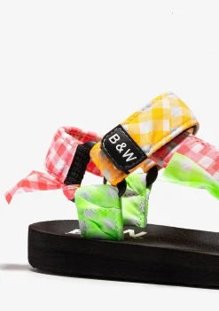 Clearance Sandalias De Niña Cuadros Vichy Multicolor B&W Sandalias|Sandalias