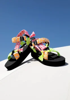 Clearance Sandalias De Niña Cuadros Vichy Multicolor B&W Sandalias|Sandalias