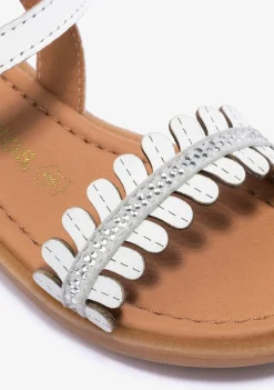 Shop Sandalias De Niña Hebilla Strass Napa Blanco Sandalias|Zapatos De Ceremonia